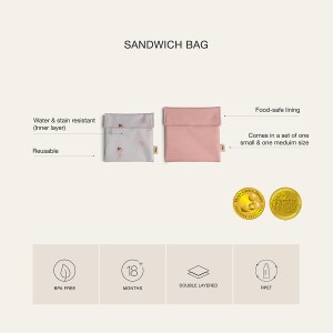 Z1054 - Reusable Sandwich Bag (set of 2) - Ballerina - Extra 83